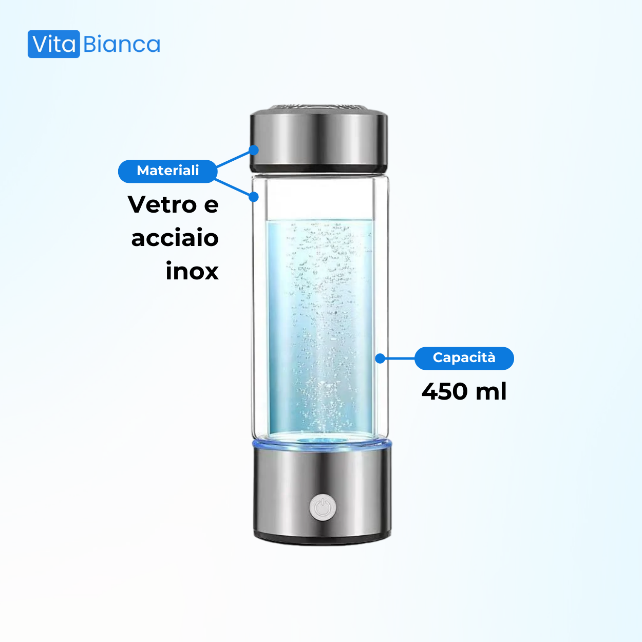 Vita Bianca™ Bottiglia ad Acqua Idrogenata